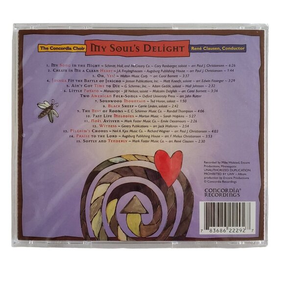 My Soul's Delight Audio CD The Concordia College Choir Spirituals Hymns - Picture 2 of 2
